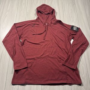 5.11 Tactical Long Sleeve Hooded Tee Women’s L Burgandy Festivus Patch Pocket